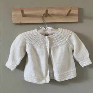 Vintage White Knit Baby Cardigan